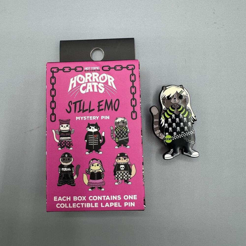 Horror Cats Still Emo Blind Pin New Open Box RAWR White Hair